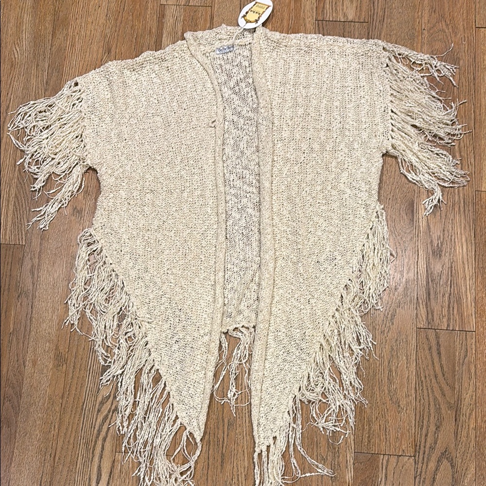 Elegant Fringed Beige Jacket